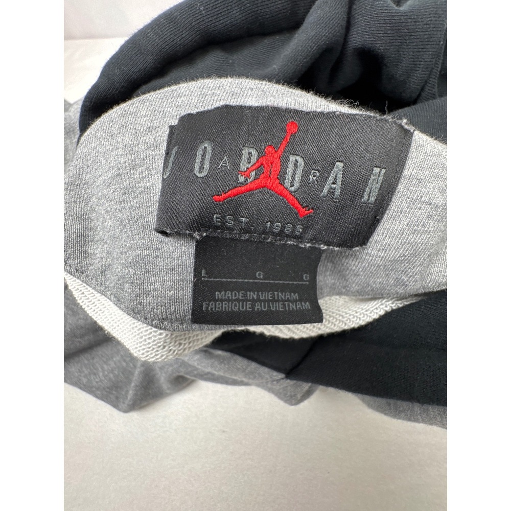 Jordan‎ DNA Wrap Around Logo Pullover L Hoodie Gray Black Spellout Jump Man Goat - Picture 7 of 10